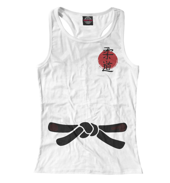 Женская майка-борцовка с изображением Дзюдо цвета Белый