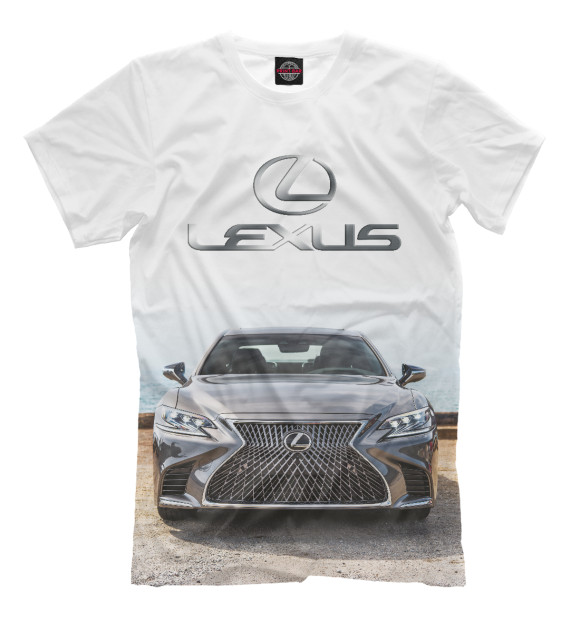 Мужская футболка с изображением Lexus LS цвета Белый