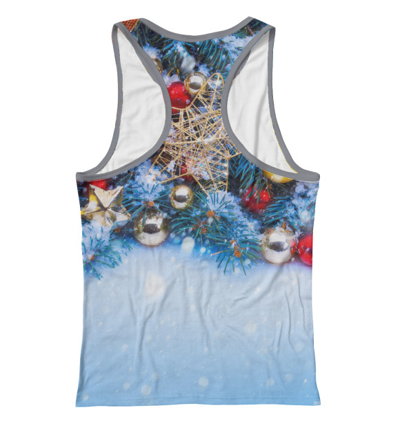 Женская майка-борцовка с изображением Новогодняя фантазия цвета Белый