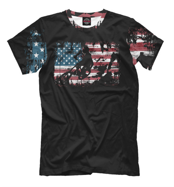 Мужская футболка с изображением Ride USA цвета Черный