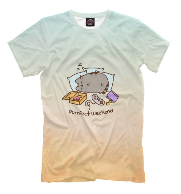 Футболка для мальчиков с изображением Pusheen Weekend цвета Бежевый