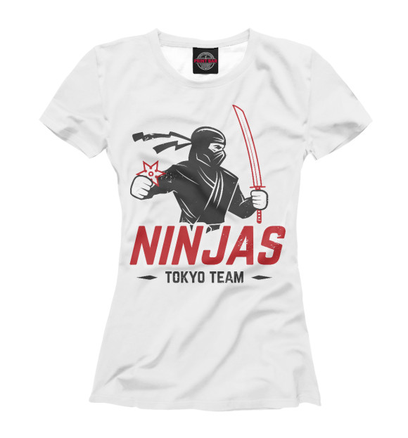 Футболка для девочек с изображением Ninja цвета Белый