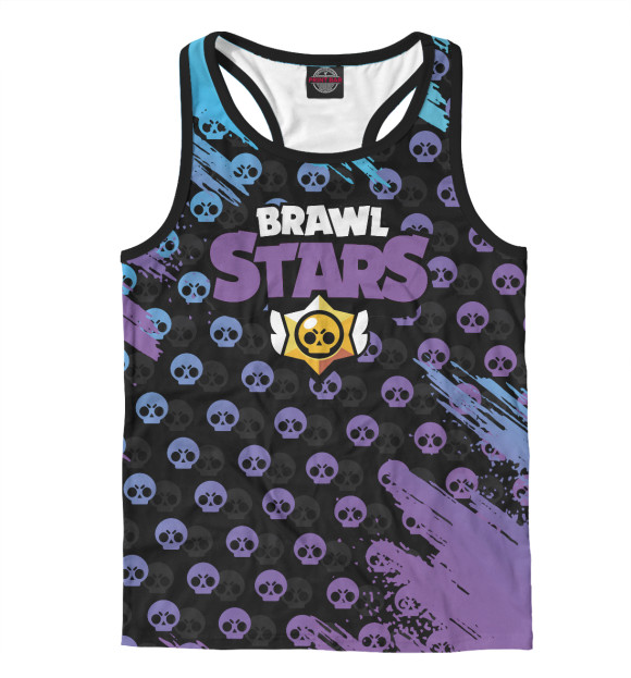Мужская майка-борцовка с изображением Brawl Stars цвета Белый