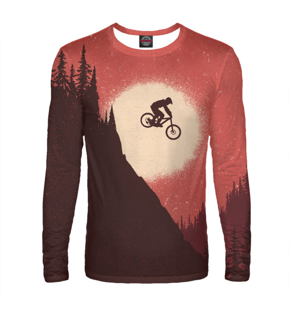 Мужской лонгслив с изображением MTB Sunset цвета Белый