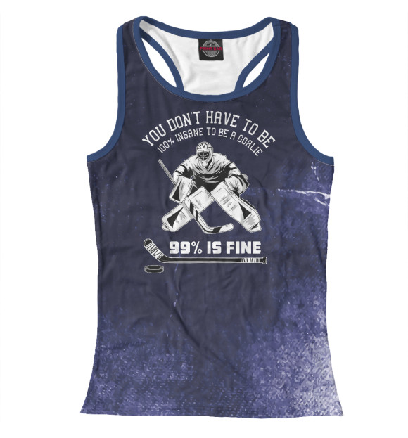 Женская майка-борцовка с изображением Ice Hockey Goalie цвета Белый