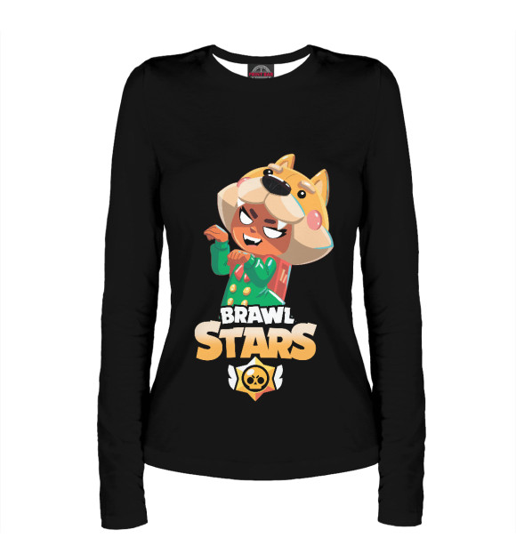 Женский лонгслив с притом Brawl Stars NITA цвета Белый Женский лонгслив с изображением Brawl Stars NITA цвета Белый