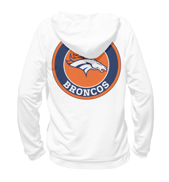 Женское худи с изображением Denver Broncos - Денвер Бронкос цвета Белый