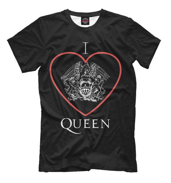 Футболка для мальчиков с изображением Я люблю Queen цвета Черный