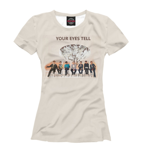 Футболка для девочек с изображением BTS, Your Eyes Tell цвета Белый