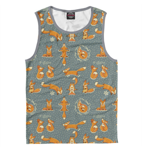 

Майки Print Bar, Белый, Снежные Лисы