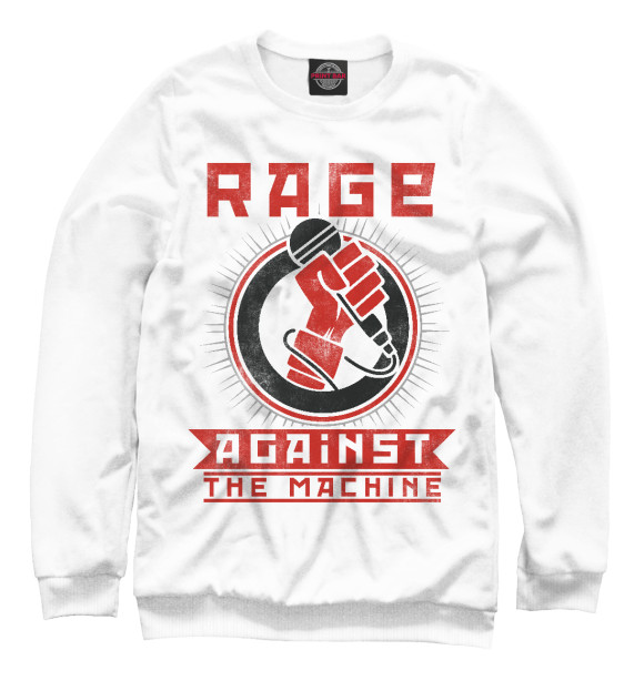 Женский свитшот с изображением Rage Against the Machine цвета Белый