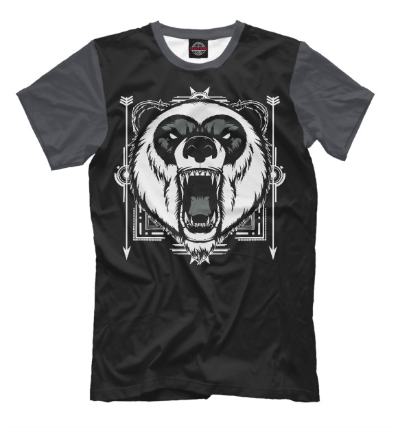 Мужская футболка с изображением Злой Панда цвета Белый