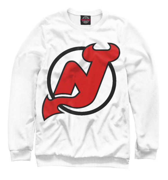 Мужской свитшот с изображением New Jersey Devils цвета Белый