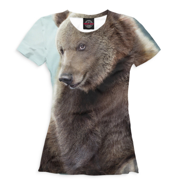 Футболка для девочек с изображением Медведь цвета Белый