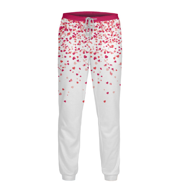 Мужские спортивные штаны с изображением Дождик для влюбленных цвета Белый