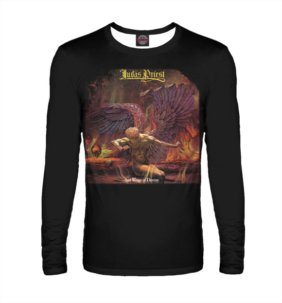Мужской лонгслив с изображением Judaspriest цвета Белый