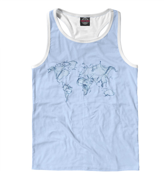 Мужская майка-борцовка с изображением Ocean world цвета Белый