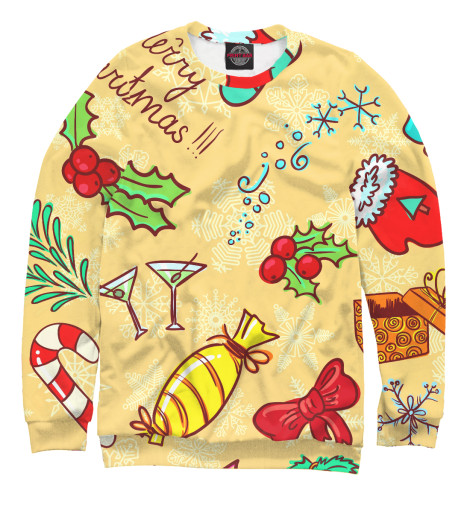 

Свитшоты Print Bar, Белый, Merry Christmas