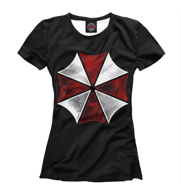 Женская футболка с изображением Resident Evil Umbrella цвета Белый