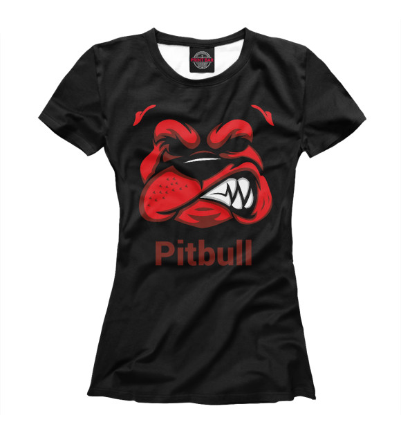 Женская футболка с изображением Pit bull цвета Белый