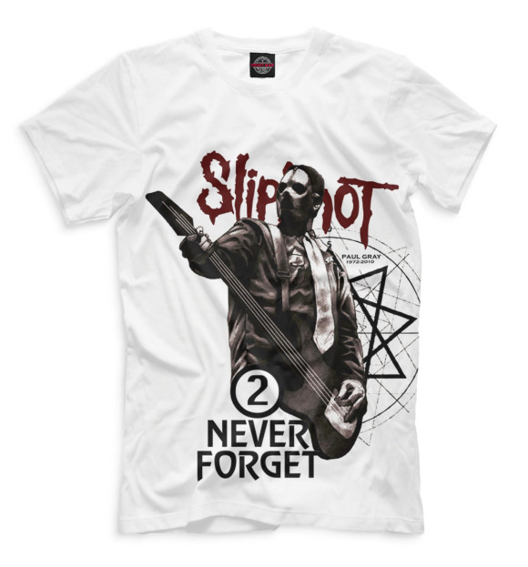 Мужская футболка с изображением Slipknot цвета Молочно-белый