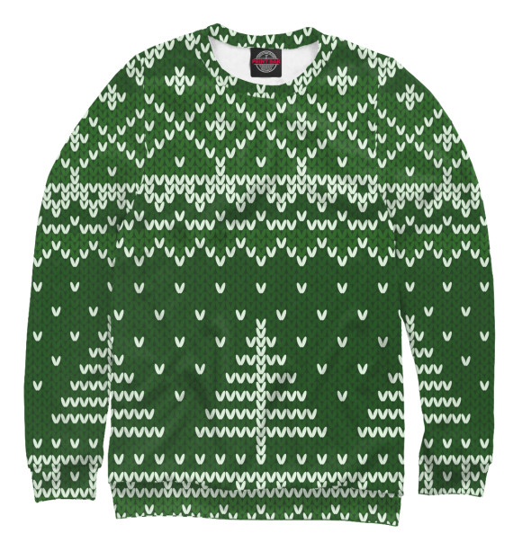 Мужской свитшот с изображением Knitted pattern цвета Белый