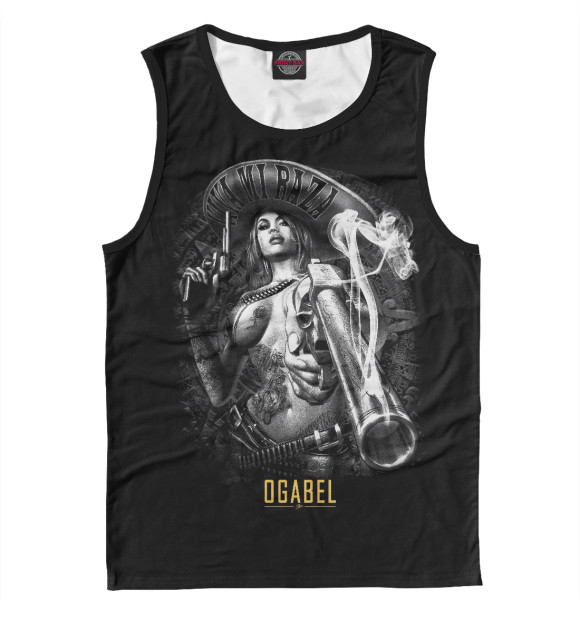 Мужская майка с изображением Револьвер цвета Белый