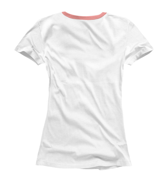 Женская футболка с изображением Девочка и котик цвета Белый