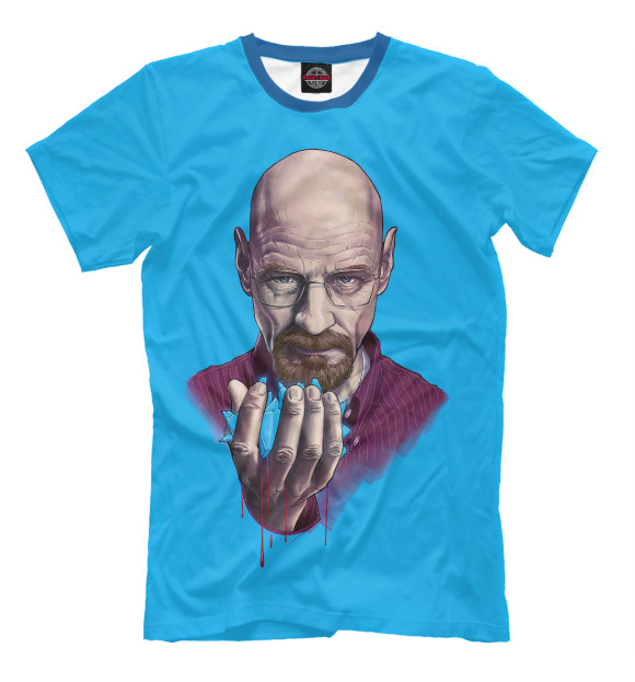 Мужская футболка с изображением Heisenberg Meth цвета Грязно-голубой