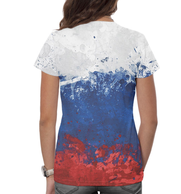 Женская футболка с изображением Сборная России цвета Белый