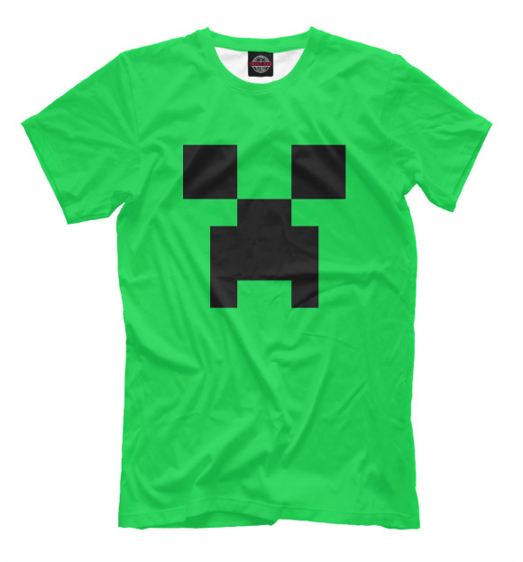 Мужская футболка с изображением Крипер цвета Зеленый