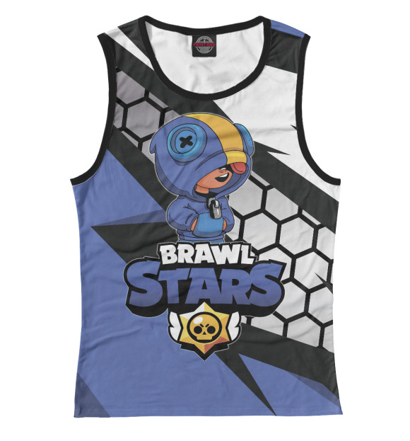 Женская майка с изображением Brawl Stars цвета Белый
