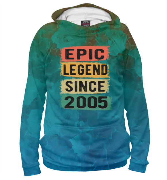 Мужское худи с изображением Epic Legen Since 2005 цвета Белый