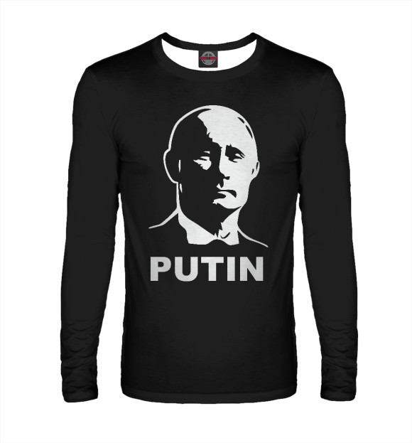 Мужской лонгслив с изображением Putin цвета Белый