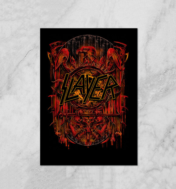 Плакат с изображением Slayer - thrash metal band цвета Белый