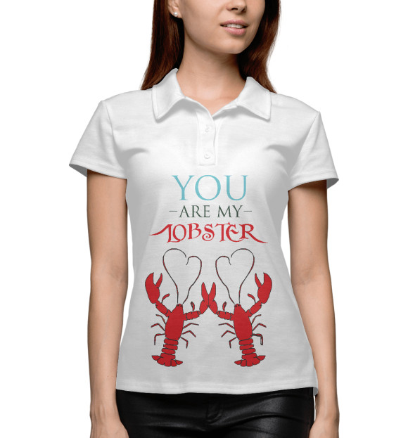 Женское поло с изображением You are my lobster цвета Белый