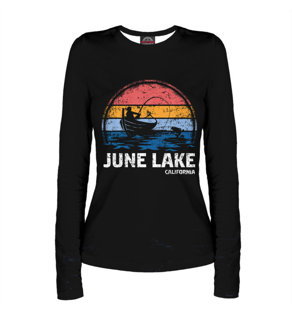 Женский лонгслив с изображением June Lake California цвета Белый
