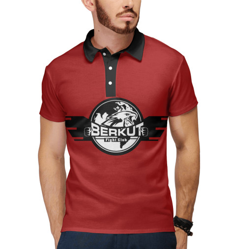 

Поло Print Bar, Белый, Berkut mma red
