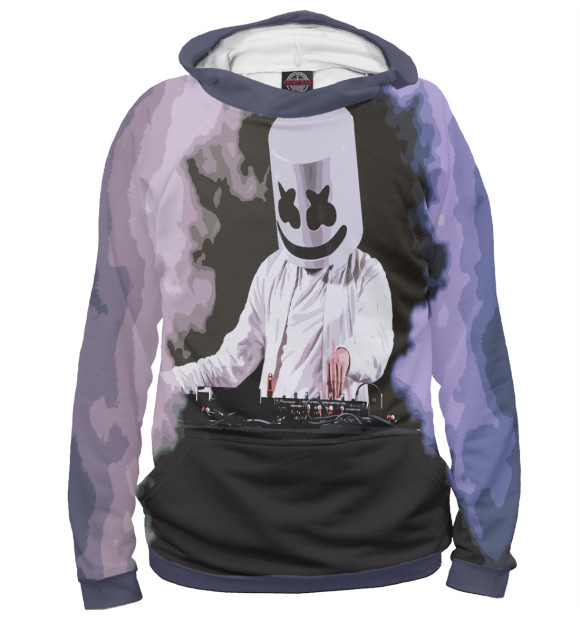 Женское худи с изображением Marshmello цвета Белый