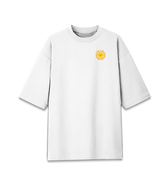 Мужская футболка оверсайз с изображением Маленькое солнышко цвета Белый