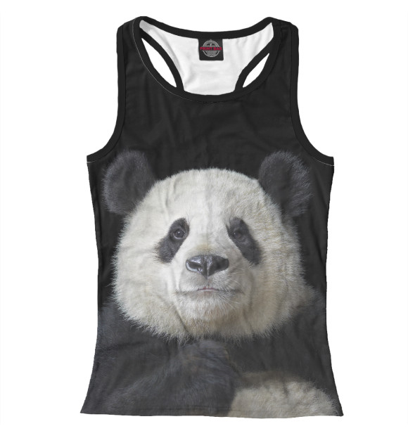 Женская майка-борцовка с изображением Панда цвета Белый