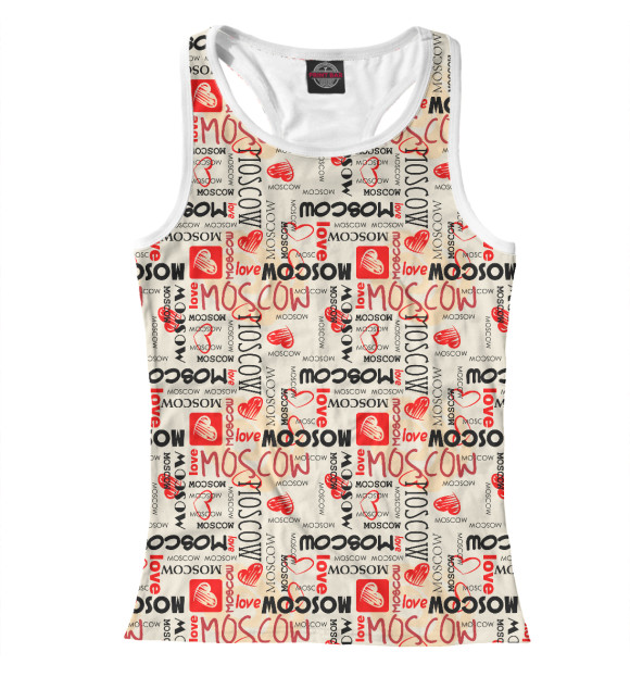 Женская майка-борцовка с изображением Love Moscow цвета Белый