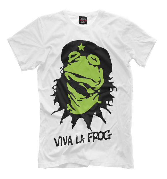 Футболка для мальчиков с изображением Viva la Frog цвета Молочно-белый