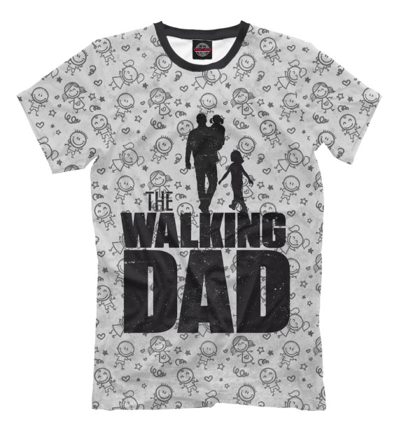 Мужская футболка с изображением Walking Dad цвета Бежевый