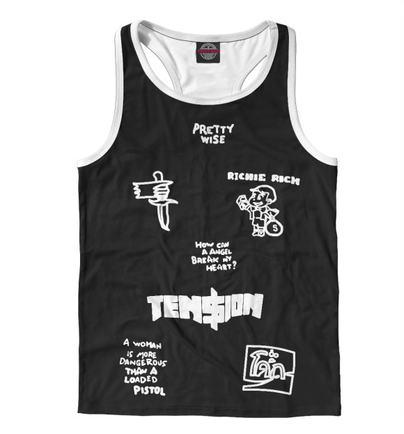 Мужская майка-борцовка с изображением Tattoo Ninja цвета Белый