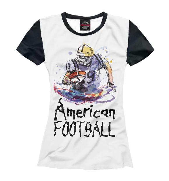 Футболка для девочек с изображением American football цвета Белый