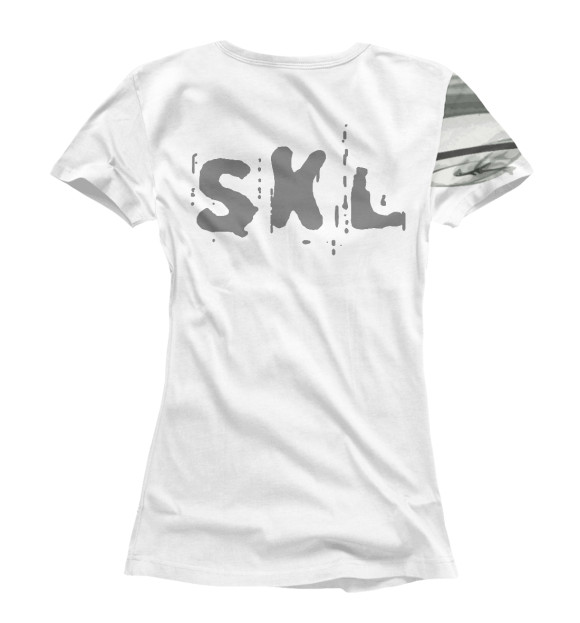 Футболка для девочек с изображением SKL цвета Белый