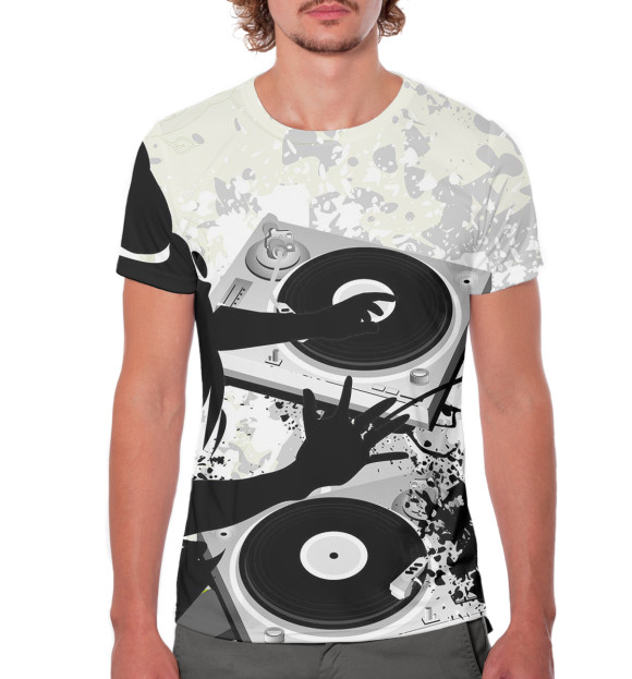 Мужская футболка с изображением Electronic цвета Белый