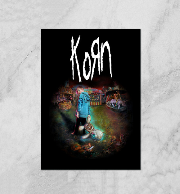 Плакат с изображением korn цвета Белый