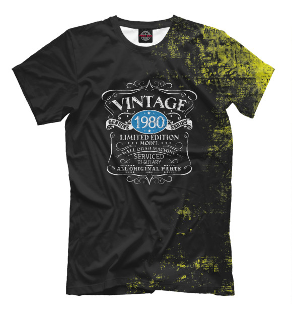 Футболка для мальчиков с изображением Vintage 1980 цвета Белый